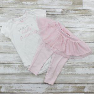 Carter's Daddy's Princess Girl Pink Outfit, 2 Piece Set, 9M